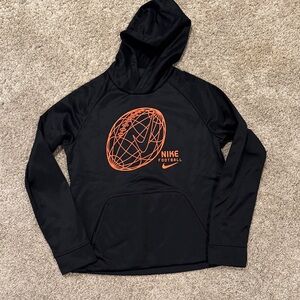 Nike Black Hoodie with Orange Football Graphic